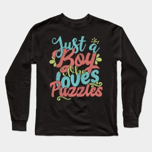 Just A Boy Who Loves Puzzles Gift product Long Sleeve T-Shirt